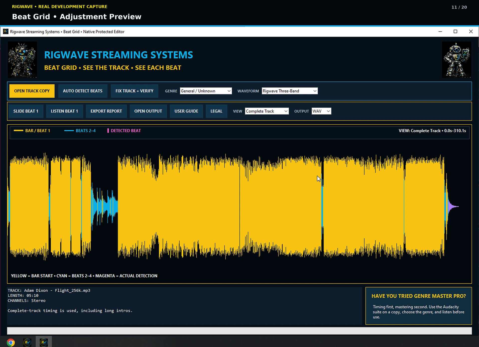 Beat Grid adjustment preview screen