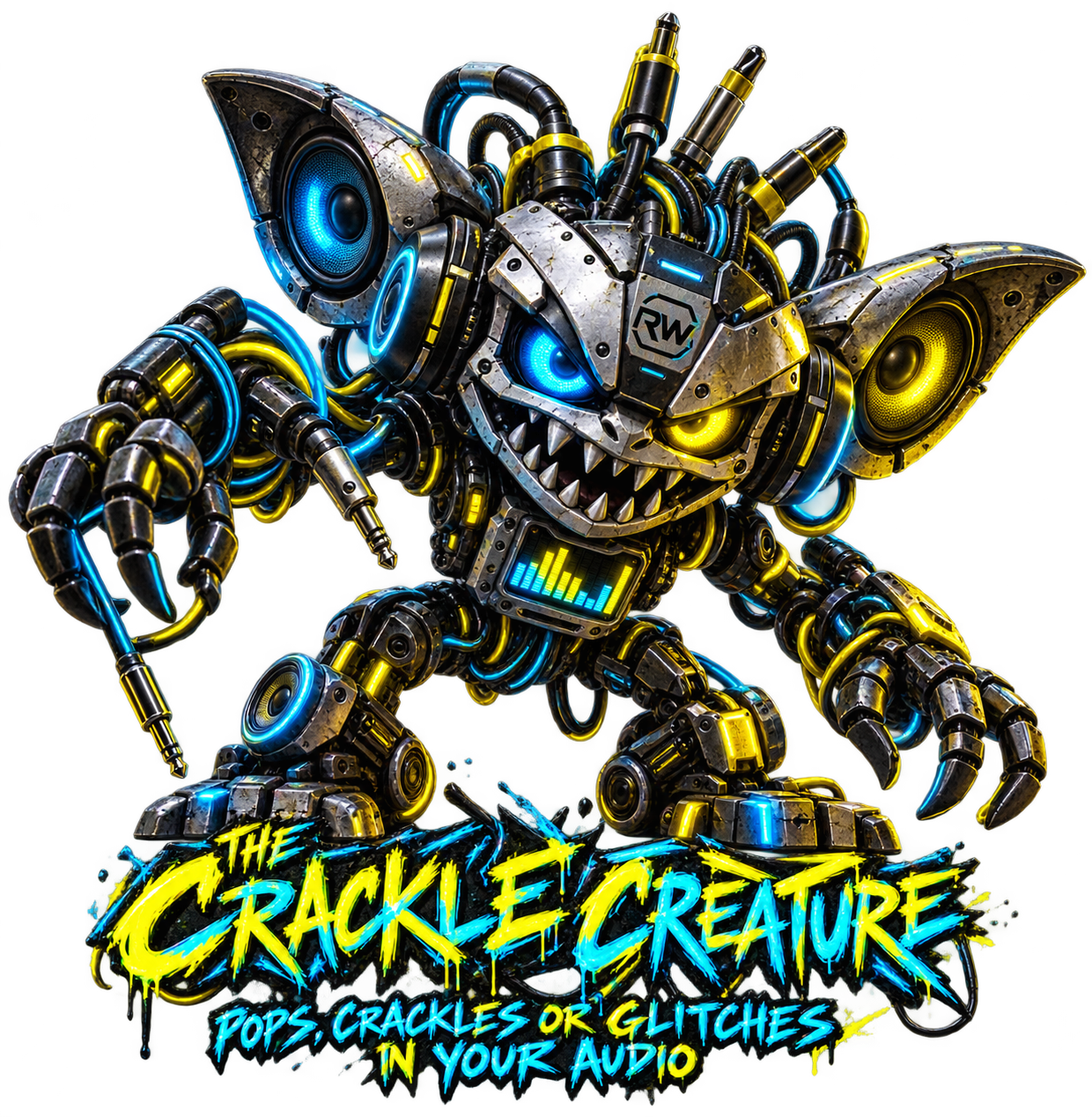 The Crackle Creature, a mechanical RigWave character