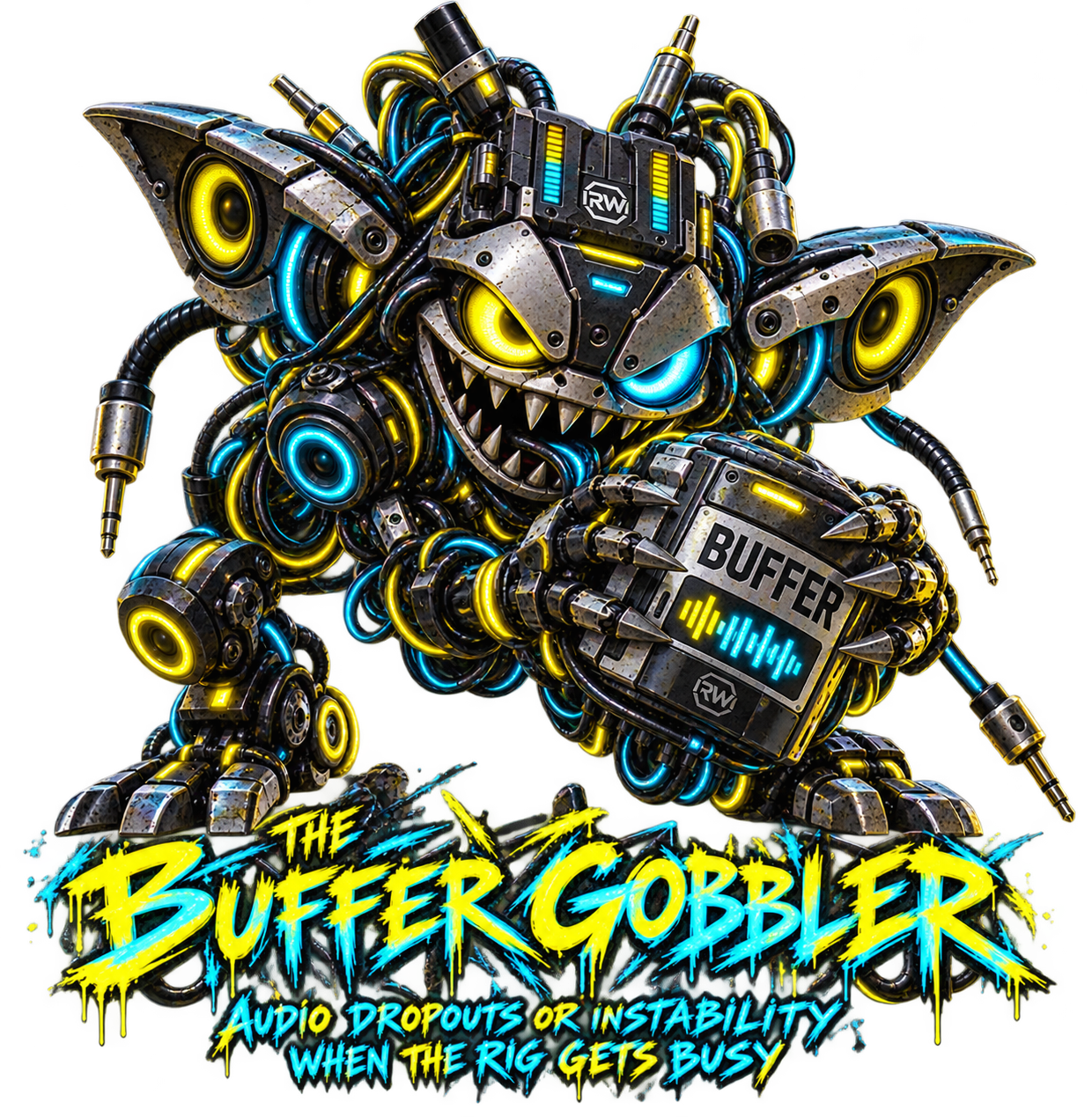 The Buffer Gobbler, a mechanical RigWave character
