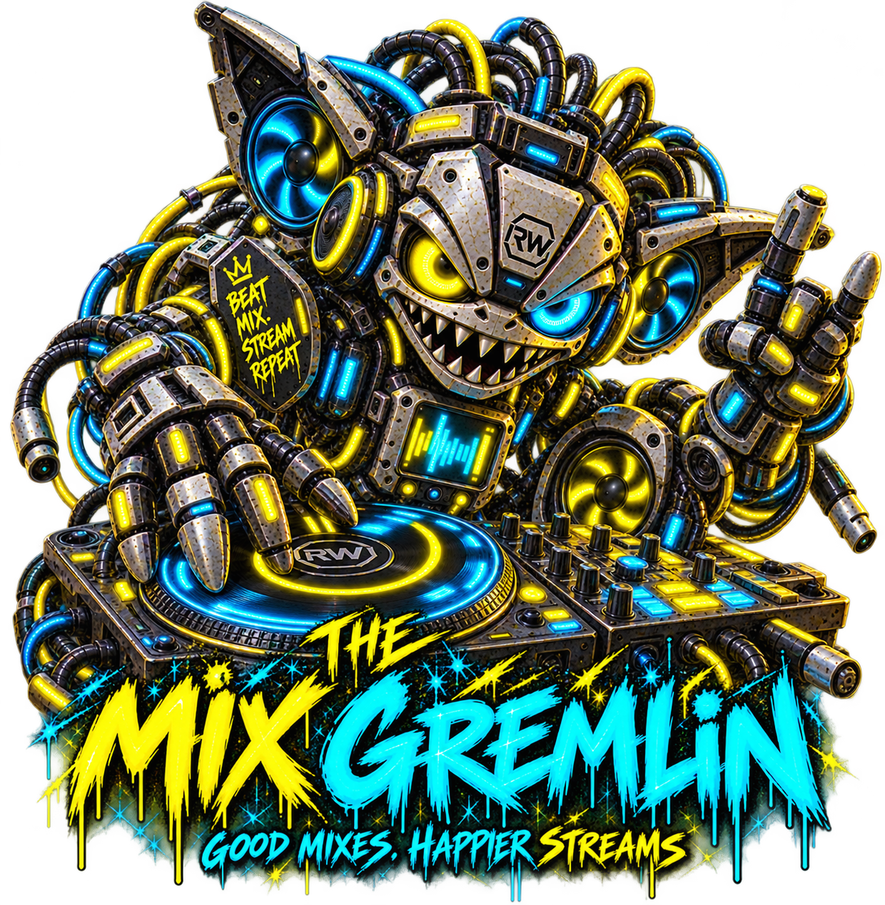The Mix Gremlin, a mechanical RigWave character